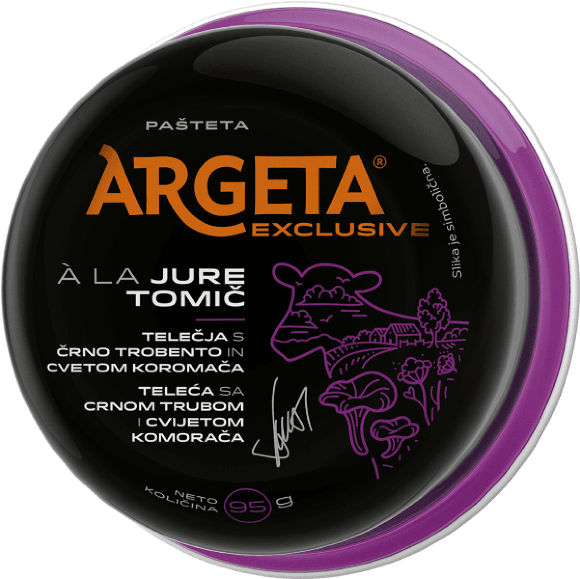 Telečja - s črno trobento in cvetom koromača